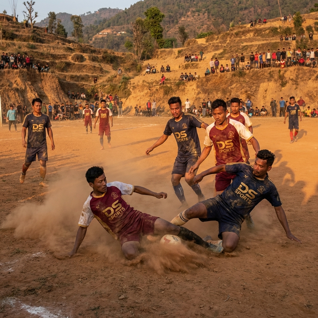Nepali football match action